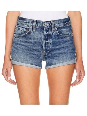 AGOLDE Shorts Parker Hidden Button Fly Cuffed Cutoff